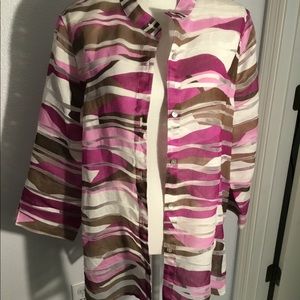 Alfred Dunner button down sheer top - size 18